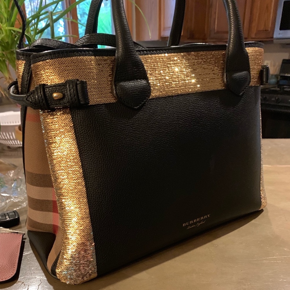 rare gold sequins burberry tote